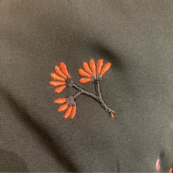 HONEY BELLE  Sz L Embroidered Floral Sandalwood Wide Leg Lined Top Jumpsuit NEW - Picture 12 of 16